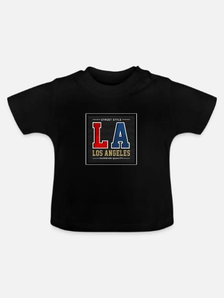 Los Angeles - Baby Bio-T-Shirt mit Rundhals - Schwarz