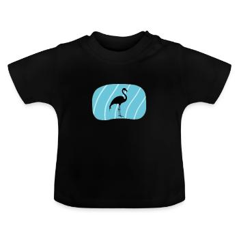Flamenco Exotisch Wasservogel - Baby Bio-T-Shirt mit Rundhals - Schwarz - Vorne