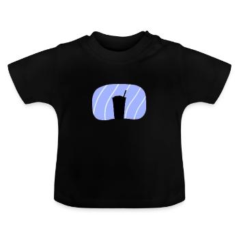 Bubble Boba au thé - T-shirt bio col rond Bébé - noir - Devant