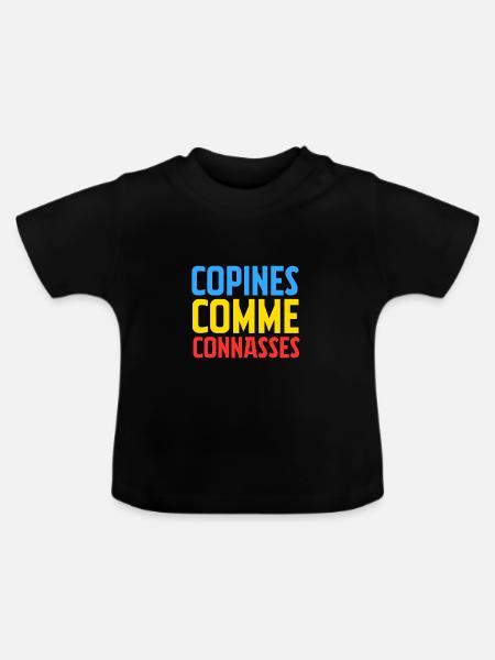 Freundinnen als - Baby Bio-T-Shirt mit Rundhals - Schwarz
