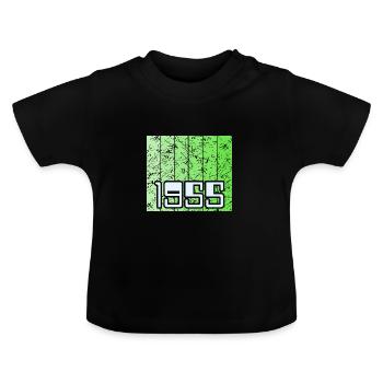 Born 1955 - Baby Organic T-Shirt with Round Neck - black - Front