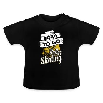 Rollschuhe - Baby Bio-T-Shirt mit Rundhals - Schwarz - Vorne