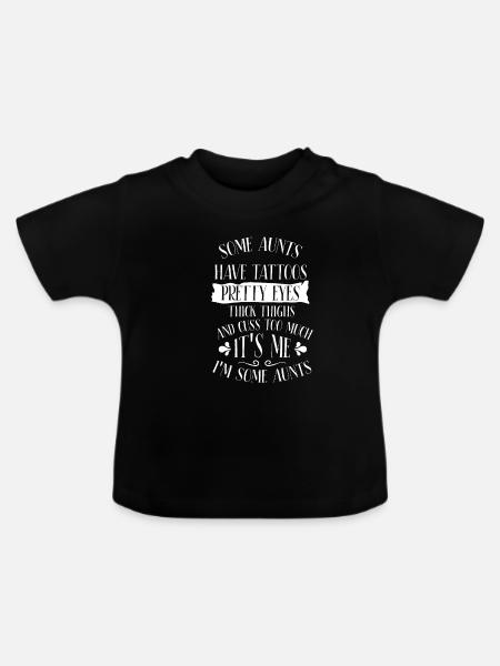 Einige Tanten Ich bin einige Tanten - Økologisk T-shirt til baby, rund hals - sort