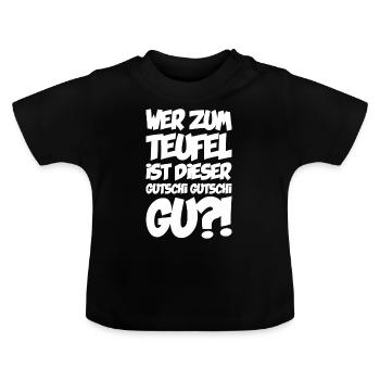 Wer zum Teufel ist dieser   Gu? - Baby Bio-T-Shirt mit Rundhals - Schwarz - Vorne