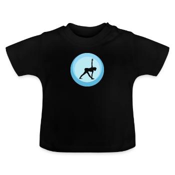 Méditation de puissance Yin - T-shirt bio col rond Bébé - noir - Devant