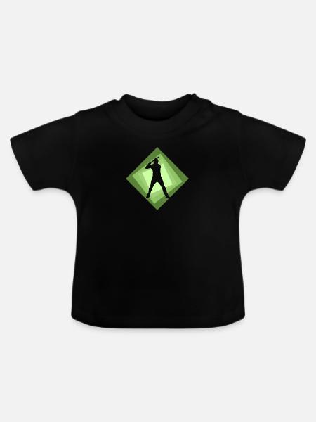 Baserunning Catcher - Baby Bio-T-Shirt mit Rundhals - Schwarz