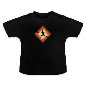 Forehand Backhand Tennis Racket Tennis Stroke - Baby Organic T-Shirt with Round Neck - black - Front