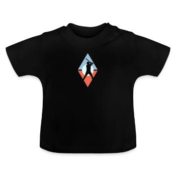 Lanceur de baseball - T-shirt bio col rond Bébé - noir - Devant