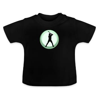 Baserunner Baseballspieler - Baby Bio-T-Shirt mit Rundhals - Schwarz - Vorne