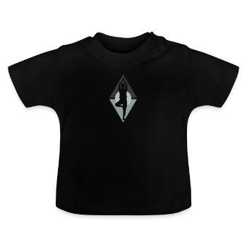 Mantra Yoga Sonnengruß - Baby Bio-T-Shirt mit Rundhals - Schwarz - Vorne
