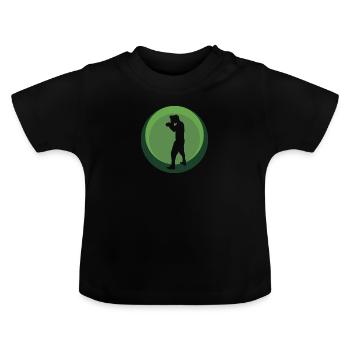 Boxen Boxkampf Boxhandschuhe - Baby Bio-T-Shirt mit Rundhals - Schwarz - Vorne