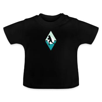 American Football Touchdown Footballer - Baby Bio-T-Shirt mit Rundhals - Schwarz - Vorne