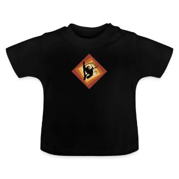 Sommeil paresseux et relaxant - T-shirt bio col rond Bébé - noir - Devant