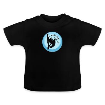 Faultier Entspannen Müdigkeit - Baby Bio-T-Shirt mit Rundhals - Schwarz - Vorne
