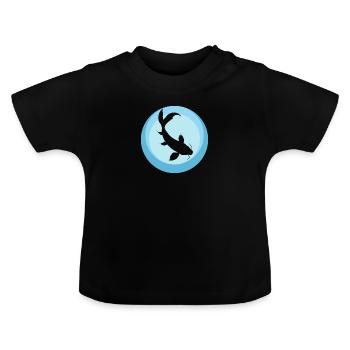 Koi Fisch Fischkopf - Baby Bio-T-Shirt mit Rundhals - Schwarz - Vorne