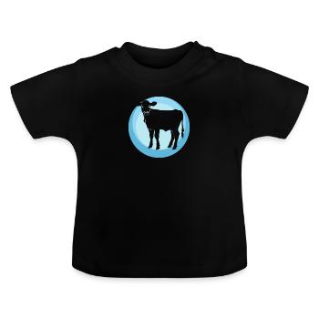 Vegan Organic Animal Welfare - Baby Organic T-Shirt with Round Neck - black - Front