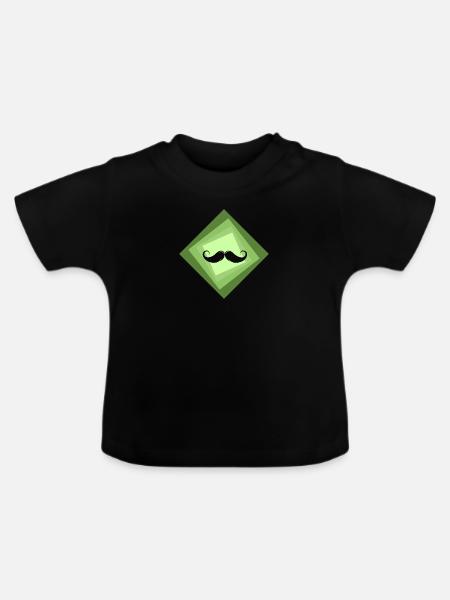 Bart Gesichtsbehaarung Schnurrbart - Baby Bio-T-Shirt mit Rundhals - Schwarz
