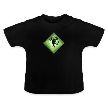 Faultier Schlafen Rest - Baby Bio-T-Shirt mit Rundhals - Schwarz - Vorne