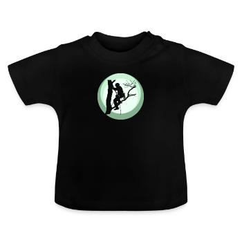 Baumklettern Aufstieg - Baby Bio-T-Shirt mit Rundhals - Schwarz - Vorne
