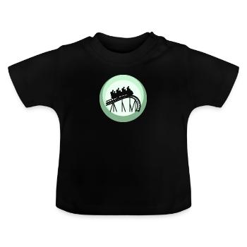 Rummel Riesenrad Festzelt - Baby Bio-T-Shirt mit Rundhals - Schwarz - Vorne