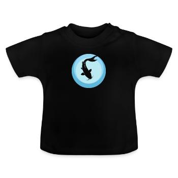 Koi Fisch Fischkopf Fischer - Baby Bio-T-Shirt mit Rundhals - Schwarz - Vorne