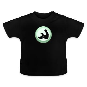 Leseratte Writing Buch - Baby Bio-T-Shirt mit Rundhals - Schwarz - Vorne