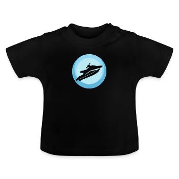 Wassersport Wasserski Wakeskate - Baby Bio-T-Shirt mit Rundhals - Schwarz - Vorne