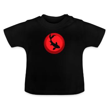 Étang de poissons Koi Japon - T-shirt bio col rond Bébé - noir - Devant