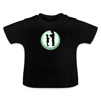 Grundschullehrer Schulanfang Lernen - Baby Bio-T-Shirt mit Rundhals - Schwarz - Vorne