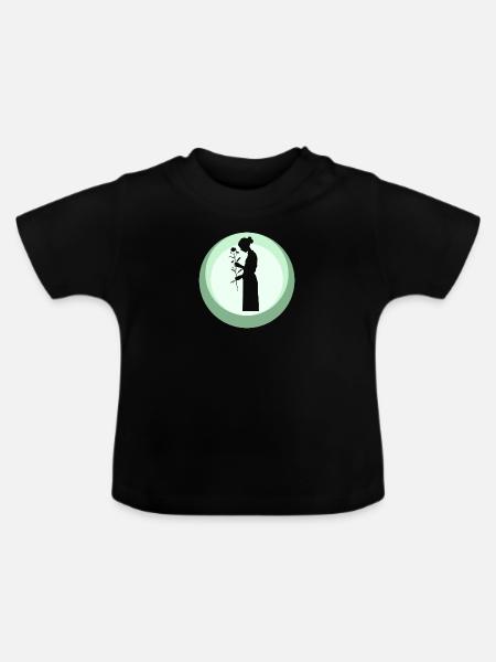 Floristik Garten - Baby Bio-T-Shirt mit Rundhals - Schwarz