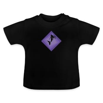 Fabelwesen Seekuh Flosse - Baby Bio-T-Shirt mit Rundhals - Schwarz - Vorne
