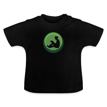 Leseratte Bildung - Baby Bio-T-Shirt mit Rundhals - Schwarz - Vorne