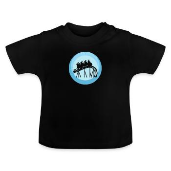 Achterbahn Rummel - Baby Bio-T-Shirt mit Rundhals - Schwarz - Vorne