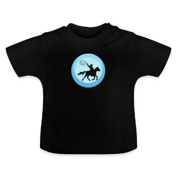 Selle de cow-boy - T-shirt bio col rond Bébé - noir - Devant