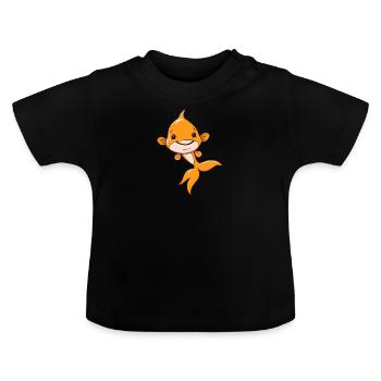 Fische Fisch - Baby Bio-T-Shirt mit Rundhals - Schwarz - Vorne