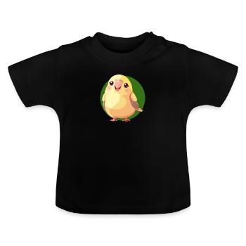 Budgie Sparrow Wings - Baby Organic T-Shirt with Round Neck - black - Front