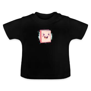 Reading Bookworm Literature - Baby Organic T-Shirt with Round Neck - black - Front