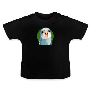 Budgie Sparrow - Baby Organic T-Shirt with Round Neck - black - Front