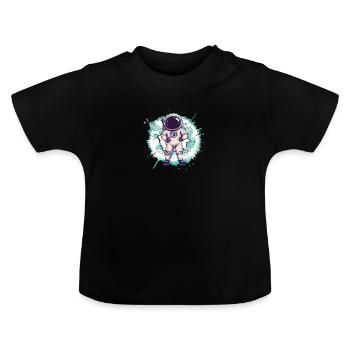 Astronaute Spaceman Vaisseau spatial - T-shirt bio col rond Bébé - noir - Devant