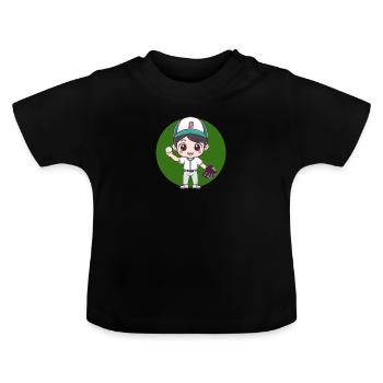 Baseball Joueurs de baseball - T-shirt bio col rond Bébé - noir - Devant