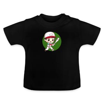 Baseball Joueur de baseball Gant de baseball - T-shirt bio col rond Bébé - noir - Devant