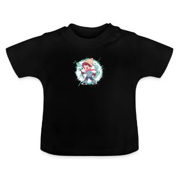 Eislauf Eislaufen Eiskunstlauf - Baby Bio-T-Shirt mit Rundhals - Schwarz - Vorne