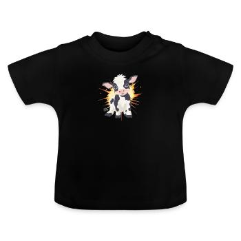 Vache Vaches - T-shirt bio col rond Bébé - noir - Devant