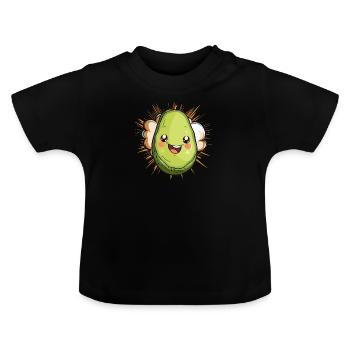 Avocado Veganerin Avocados - Baby Bio-T-Shirt mit Rundhals - Schwarz - Vorne