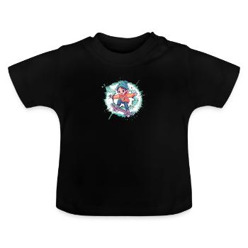 Skate Skaten - Baby Bio-T-Shirt mit Rundhals - Schwarz - Vorne
