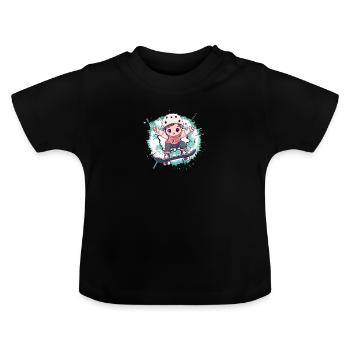 Skate Skater - Baby Bio-T-Shirt mit Rundhals - Schwarz - Vorne