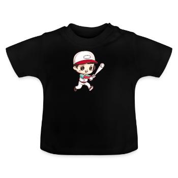 Baseball Joueurs de baseball Sports de balle - T-shirt bio col rond Bébé - noir - Devant