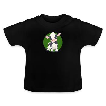 Vache Vaches - T-shirt bio col rond Bébé - noir - Devant