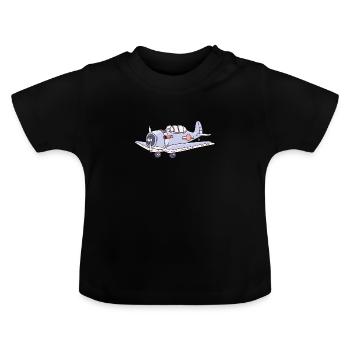 Flugzeug Fliegen Jet - Baby Bio-T-Shirt mit Rundhals - Schwarz - Vorne