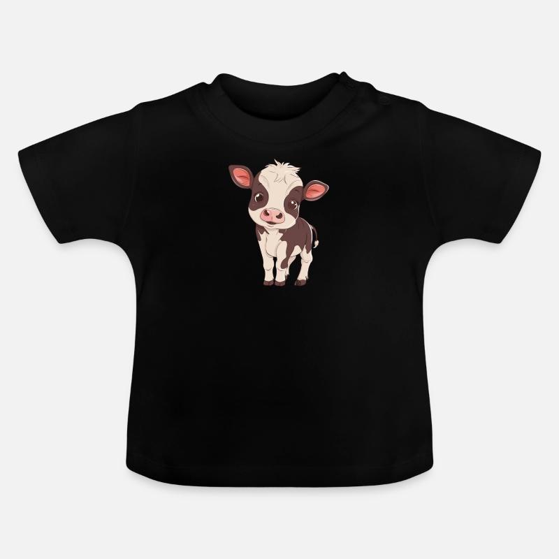 Lait de vache - T-shirt bio col rond Bébé - noir